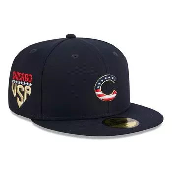 Мужская бейсболка New Era Navy Chicago Cubs, 4 июля 59FIFTY, 2023 г.