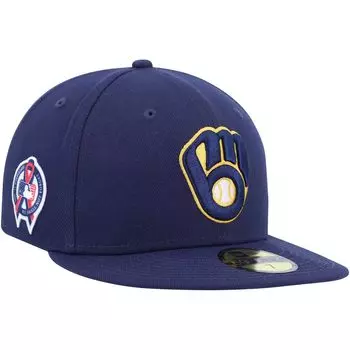 Мужская бейсболка New Era Navy Milwaukee Brewers с мемориальной нашивкой в честь 11 сентября 59FIFTY.