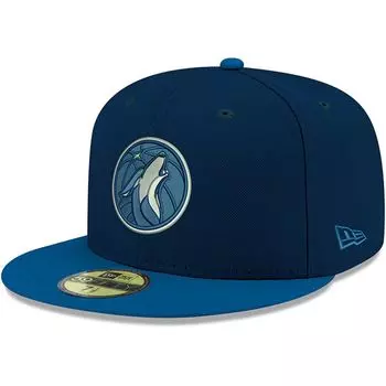 Мужская бейсболка New Era Navy Minnesota Timberwolves, цвет официальной команды, 2 тона 59FIFTY, облегающая шляпа