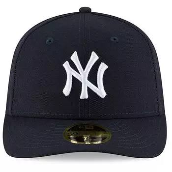 Мужская бейсболка New Era Navy New York Yankees из аутентичной коллекции для игры в поле с низким профилем 59FIFTY Облегающая шляпа