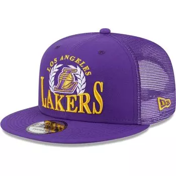 Мужская бейсболка New Era Purple Los Angeles Lakers Bold Laurels 9FIFTY Snapback