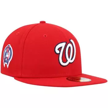 Мужская бейсболка New Era Red Washington Nationals с мемориальной нашивкой в честь 9/11 59FIFTY