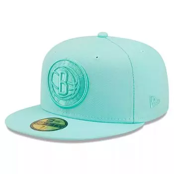 Мужская бейсболка New Era Turquoise Brooklyn Nets Color Pack 59FIFTY