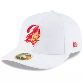 Мужская бейсболка New Era White Tampa Bay Buccaneers с логотипом Omaha Low Profile 59FIFTY