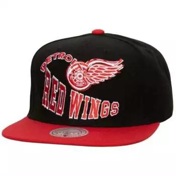 Мужская бейсболка NHL Vintage Detroit Red Wings Crooked Path Snapback черного цвета Mitchell & Ness