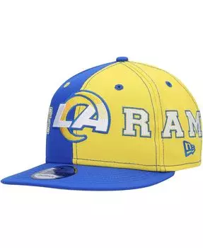 Мужская бейсболка Royal, золотого цвета Los Angeles Rams Team Split 9Fifty Snapback New Era