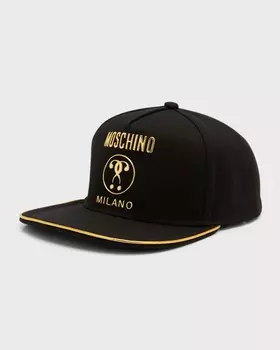 Мужская бейсболка с плоскими полями и логотипом Cappello Moschino