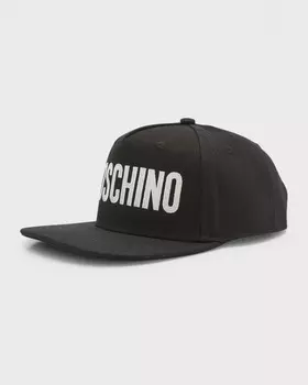 Мужская бейсболка с плоскими полями и логотипом Cappello Moschino