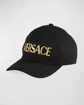 Мужская бейсболка с вышитым логотипом Versace, цвет Black/Gold