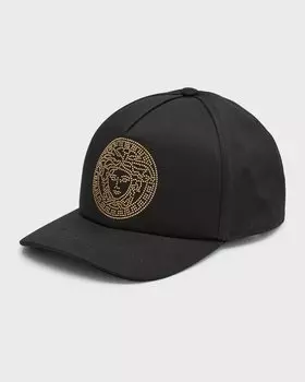 Мужская бейсболка с заклепками Medusa Versace, цвет Black Gold
