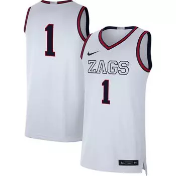 Мужская белая баскетбольная майка # Gonzaga Bulldogs Limited Nike