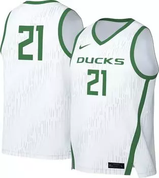 Мужская белая баскетбольная майка Nike Oregon Ducks #21 Dri-FIT Replica