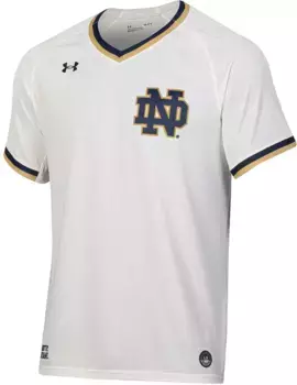 Мужская белая бейсбольная майка Under Armour Notre Dame Fighting Irish белого цвета