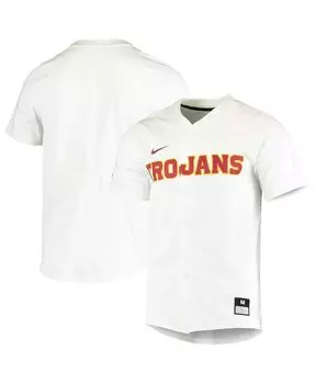 Мужская белая бейсбольная майка usc trojans vapor untouchable elite replica с пуговицами на всю пуговицу Nike, белый