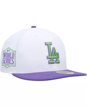 Мужская белая бейсболка Los Angeles Dodgers World Series 2020 с боковой нашивкой 59FIFTY. New Era