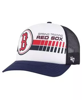 Мужская белая, белая регулируемая кепка Boston Red Sox 2024 Spring Training Foam Trucker '47 Brand, белый