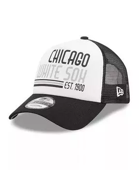 Мужская белая, черная регулируемая кепка Chicago White Sox с А-образной рамкой Trucker 9FORTY New Era, белый