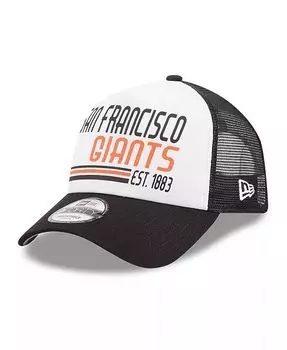 Мужская белая, черная регулируемая кепка San Francisco Giants Stacked A-Frame Trucker 9FORTY New Era, белый