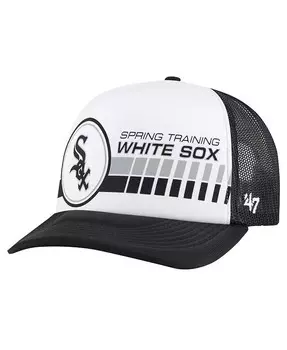 Мужская белая/черная регулируемая шляпа Chicago White Sox 2024 Spring Training Foam Trucker '47 Brand, белый