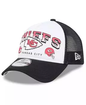 Мужская белая/черная регулируемая шляпа Kansas City Chiefs в стиле ретро с надписью A-Frame 9FORTY New Era, мультиколор