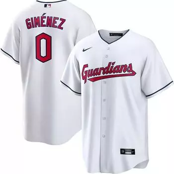 Мужская белая домашняя майка Nike Cleveland Guardians Andrs Gimnez #0