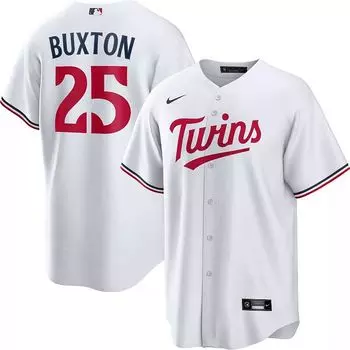 Мужская белая домашняя майка Nike Minnesota Twins Byron Buxton #25 Cool Base