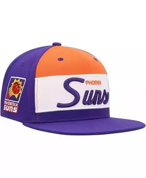 Мужская белая, фиолетовая кепка Phoenix Suns Retro Sport с цветными блоками и надписью Snapback Mitchell & Ness, белый