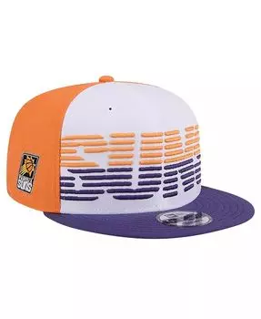 Мужская белая/фиолетовая кепка Phoenix Suns Throwback Gradient Tech Font 9fifty Snapback New Era, белый
