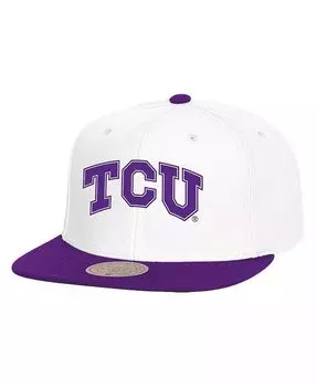 Мужская белая/фиолетовая кепка TCU Horned Frogs 2-Tone 2.0 Snapback Mitchell & Ness, белый