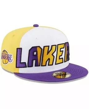 Мужская белая, фиолетовая приталенная кепка Los Angeles Lakers Back Half 9FIFTY New Era, белый