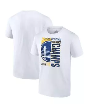 Мужская белая фирменная футболка golden state warriors 2022 western conference champions в раздевалке Fanatics, белый