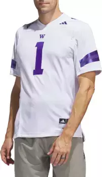 Мужская белая футбольная майка Adidas Washington Huskies Premier Replica