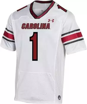 Мужская белая футбольная майка Under Armour South Carolina Gamecocks #1, реплика