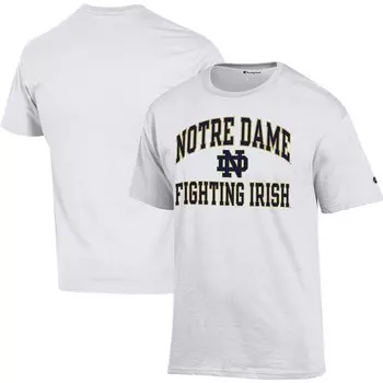 Мужская белая футболка Champion Notre Dame Fighting Irish High Motor, цвет Ntd White