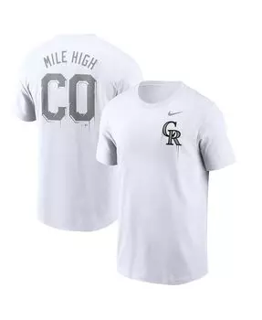 Мужская белая футболка Colorado Rockies Mile High Hometown Nike