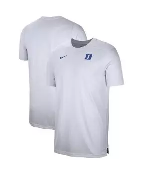 Мужская белая футболка Duke Blue Devils Sideline Coach Performance. Nike