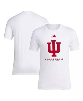 Мужская белая футболка Indiana Hoosiers On Court Fresh adidas, белый