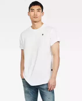 Мужская белая футболка из органического хлопка с короткими рукавами G-Star Raw, белый