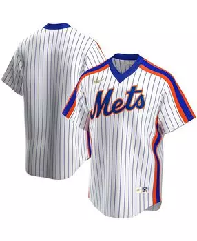Мужская белая футболка команды New York Mets Home Cooperstown Collection Nike