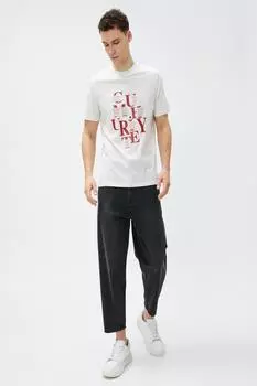 Мужская белая футболка Koton, белый