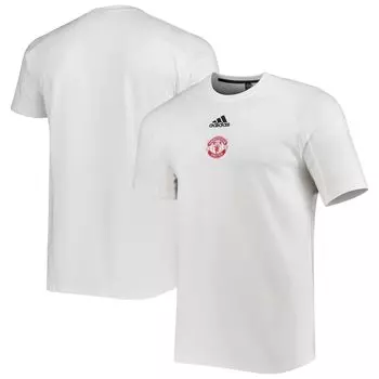 Мужская белая футболка Manchester United Travel с регланами adidas
