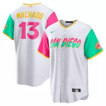 Мужская белая футболка Manny Machado San Diego Padres 2022 City Connect Replica Player Nike