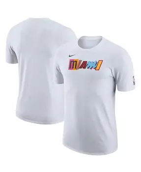 Мужская белая футболка miami heat 2022/23 city edition essential warmup Nike, белый
