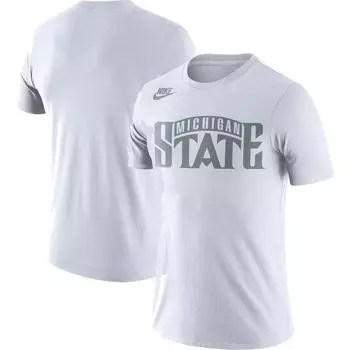 Мужская белая футболка Michigan State Spartans Basketball Retro 2-Hit Nike