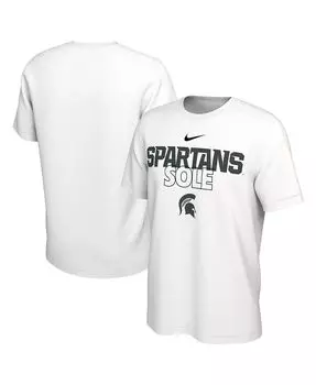 Мужская белая футболка Michigan State Spartans On Court Bench Nike