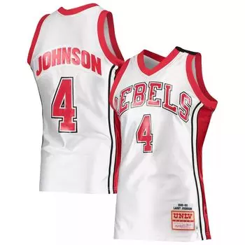 Мужская белая футболка Mitchell & Ness Larry Johnson UNLV Rebels Authentic Throwback Джерси