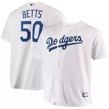 Мужская белая футболка Mookie Betts Los Angeles Dodgers Big & Tall Replica Player