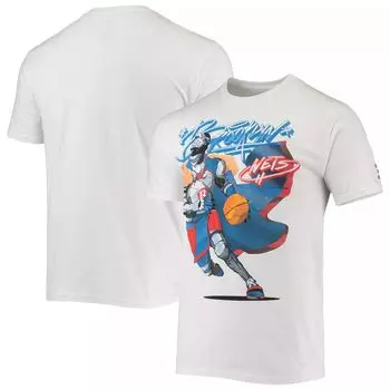 Мужская белая футболка NBA x McFlyy Brooklyn Nets из серии Artist