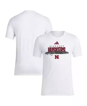 Мужская белая футболка Nebraska Huskers Baseball Seeds Adidas, белый