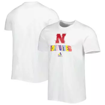 Мужская белая футболка Nebraska Huskers Pride Fresh adidas